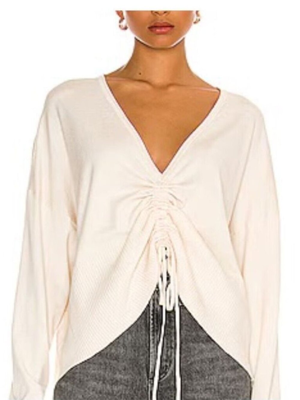 525 America Ruched Front Pullover Sweater